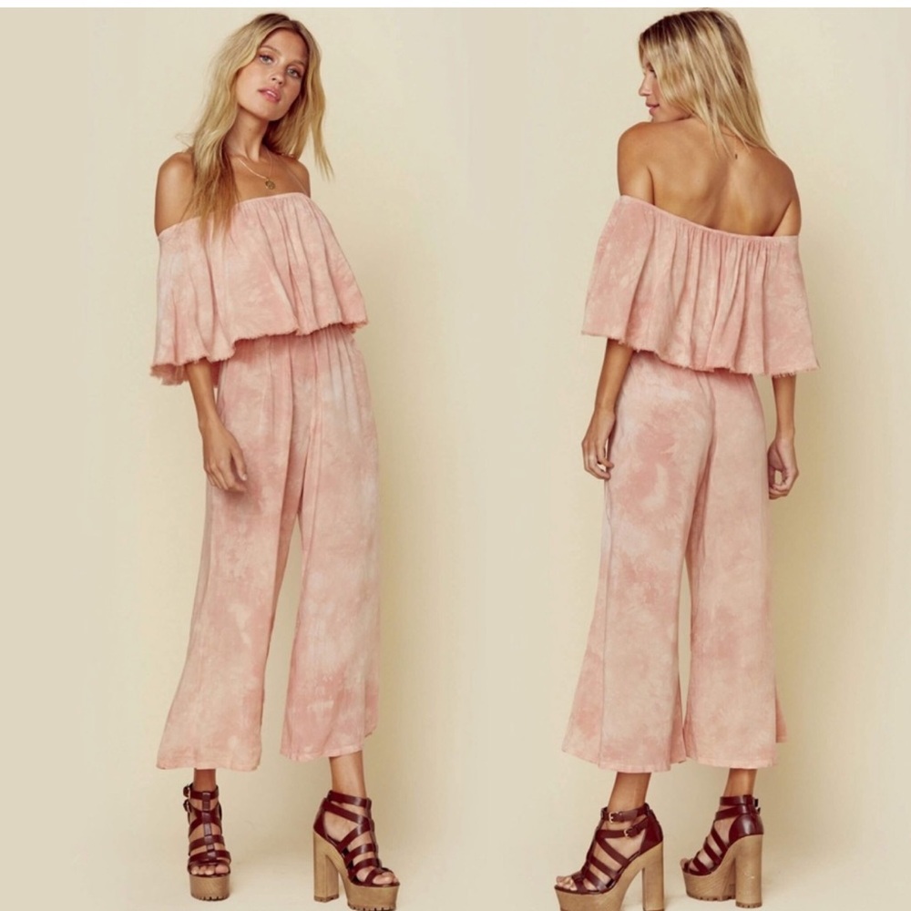 BLUE LIFE *Pandora* pink tie dye strapless cropped jumpsuit playsuit S READ